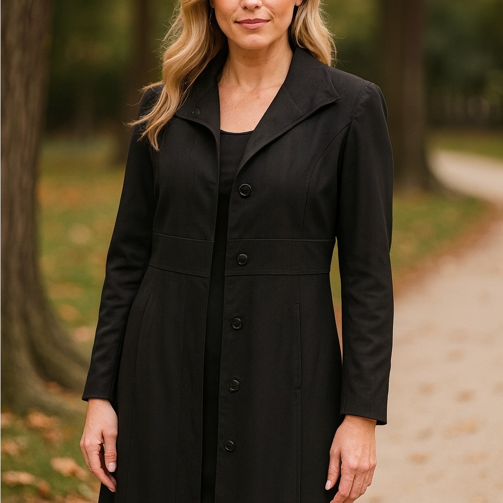Elegant Women's Black Trench Coat